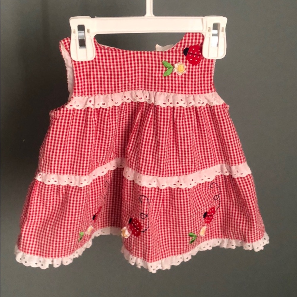 Red and white squares dress